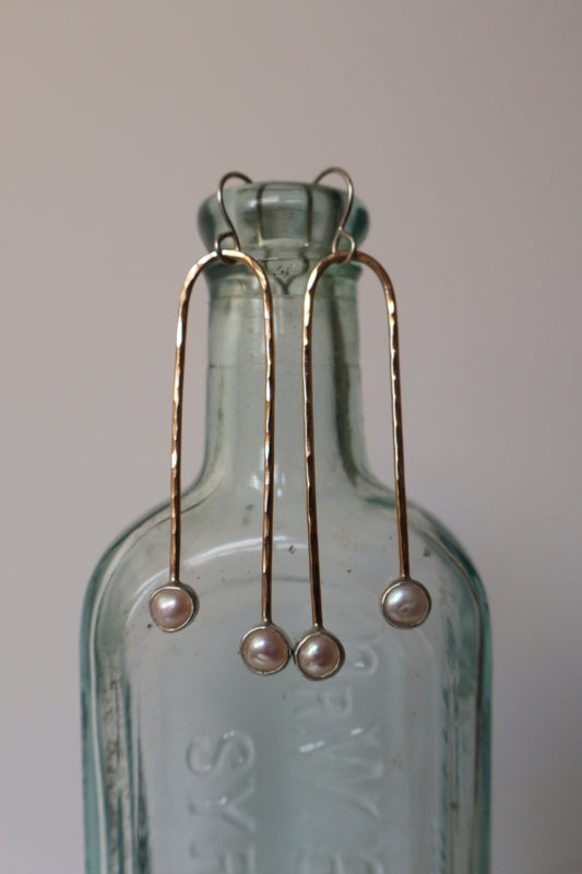 Gold Waterfall Earrings with Freshwater Pearls