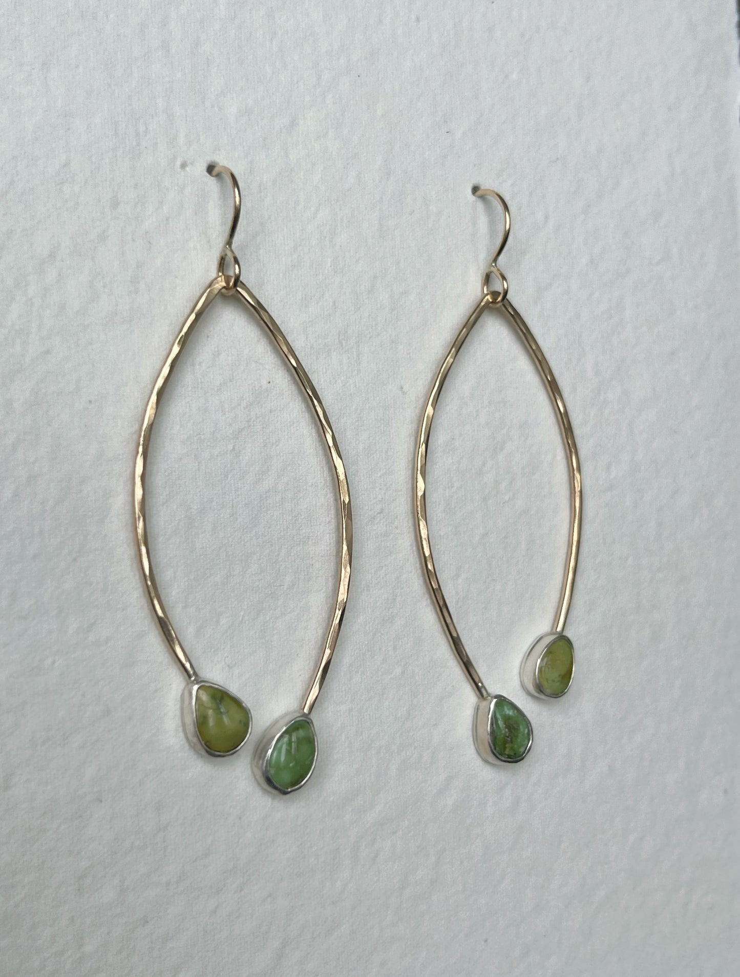 Open Leaf Sonoran Lime & Gold Earrings