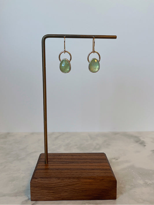 Gold & Prehnite Earrings