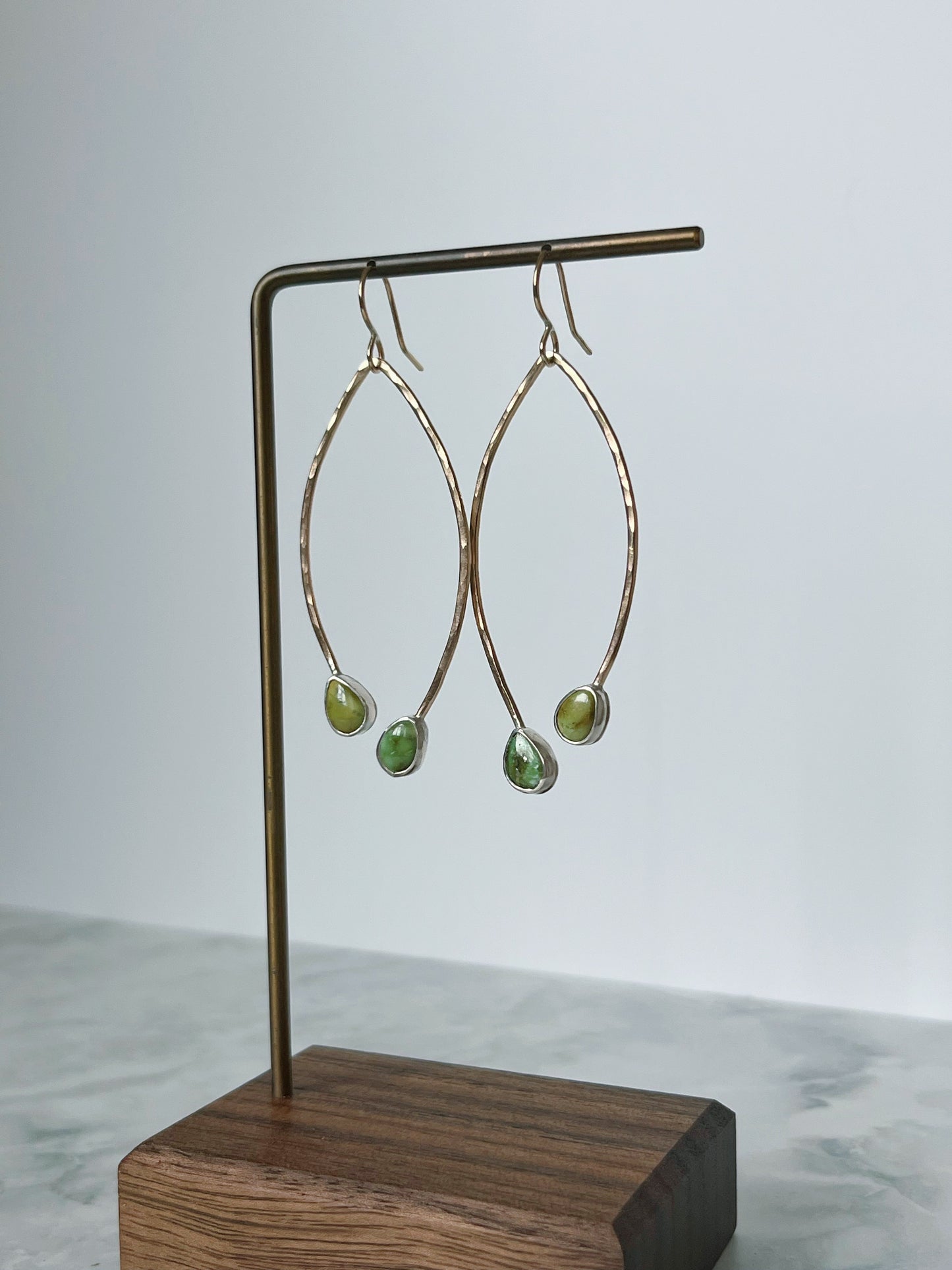 Open Leaf Sonoran Lime & Gold Earrings