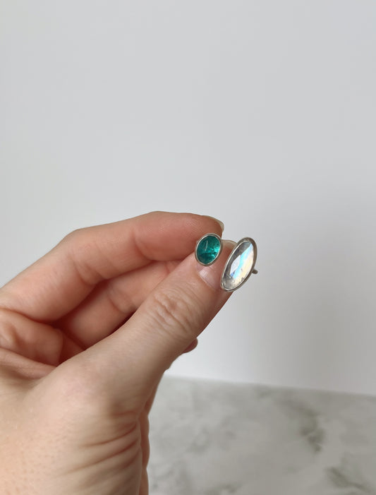 Apatite + Moonstone Open Ring