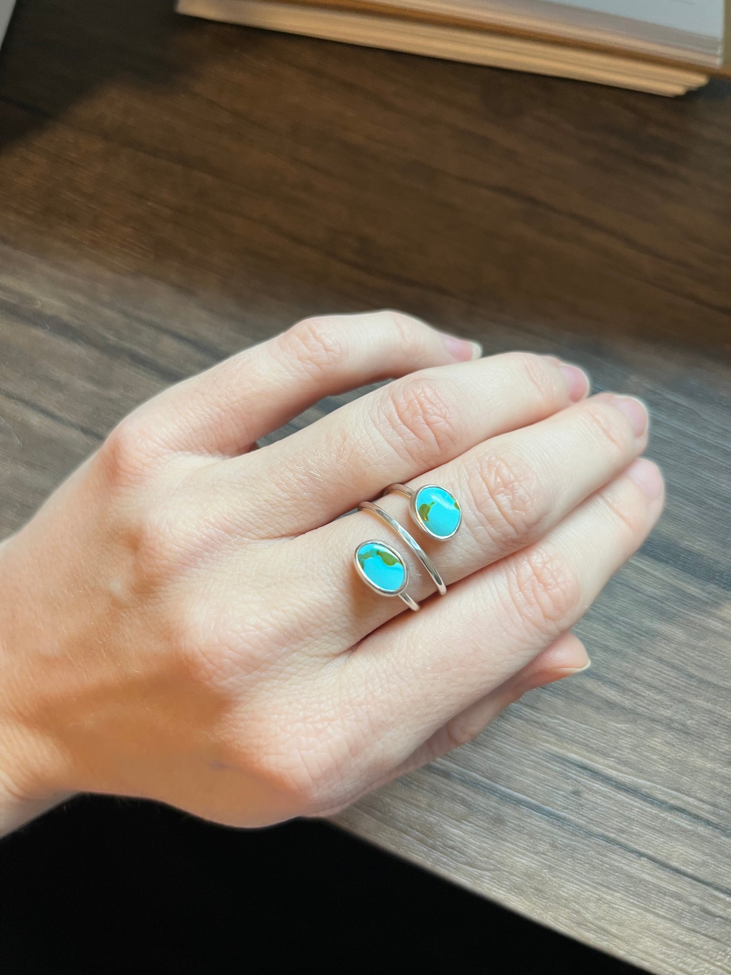 Sonoran Turquoise Spiral Ring - Size 6