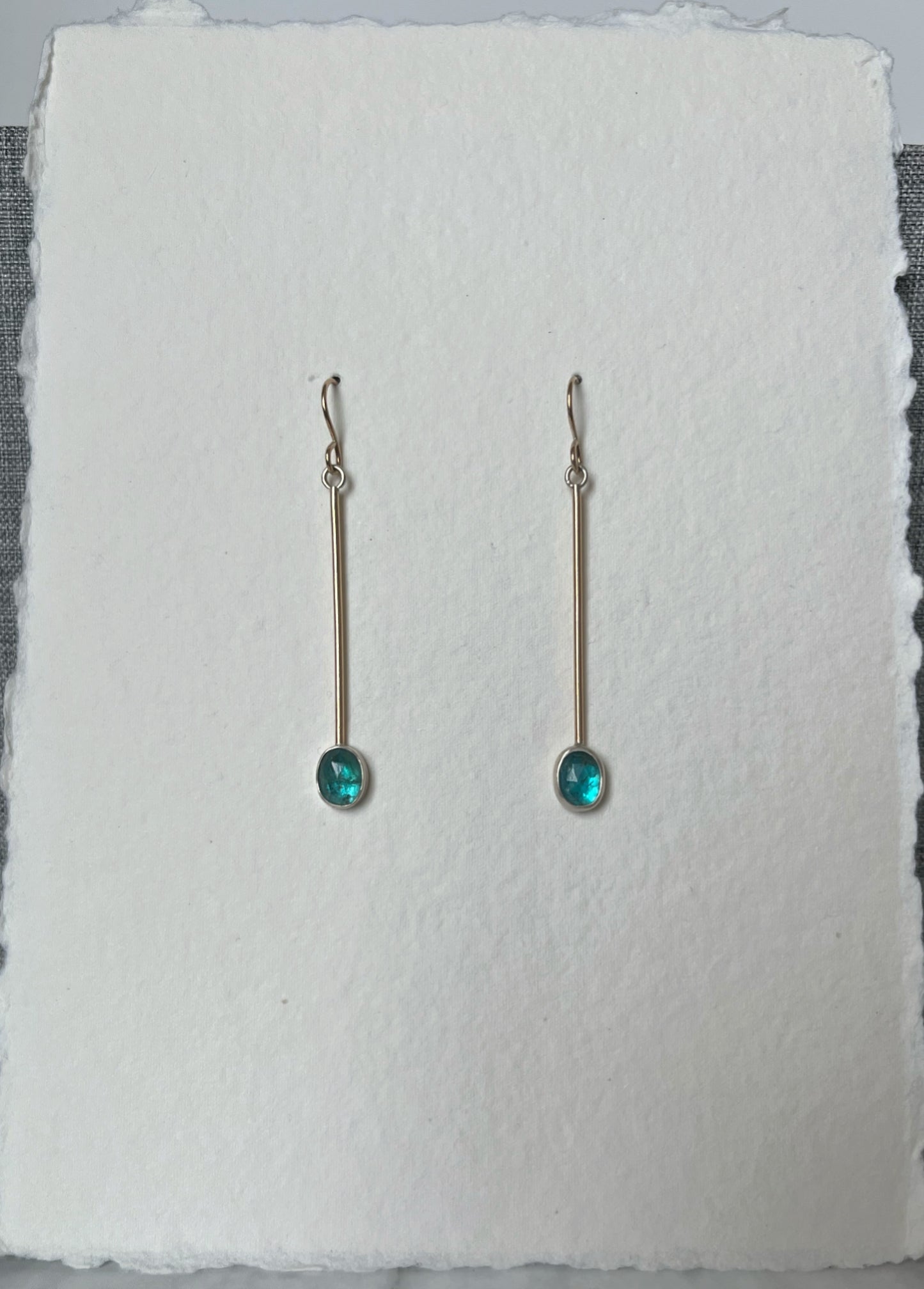 Apatite Gold Stick Earrings