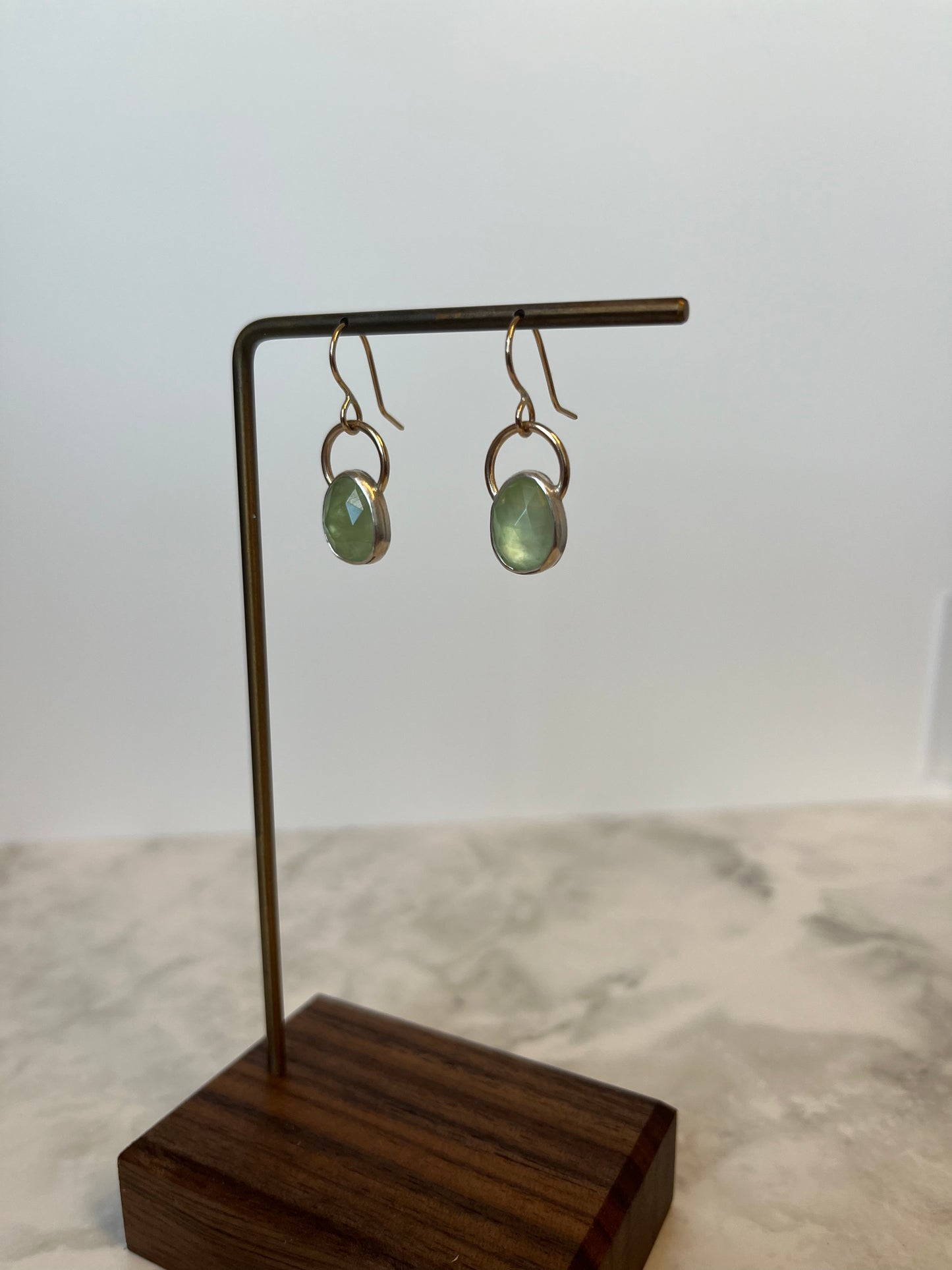 Gold & Prehnite Earrings