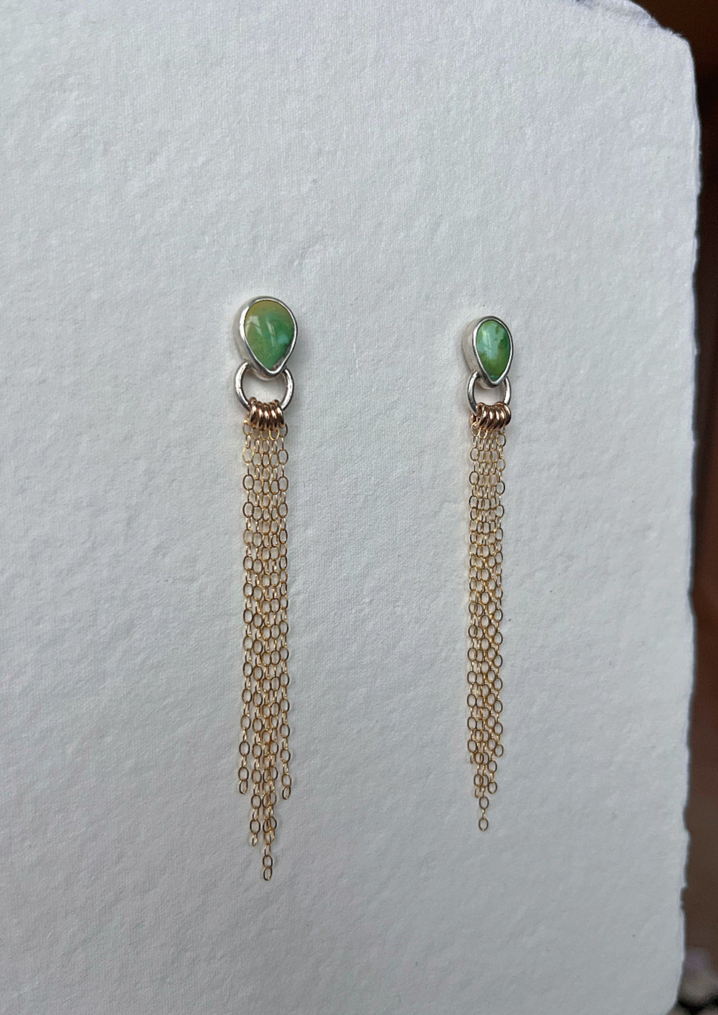 Sonoran Lime Turquoise - Gold Fringe