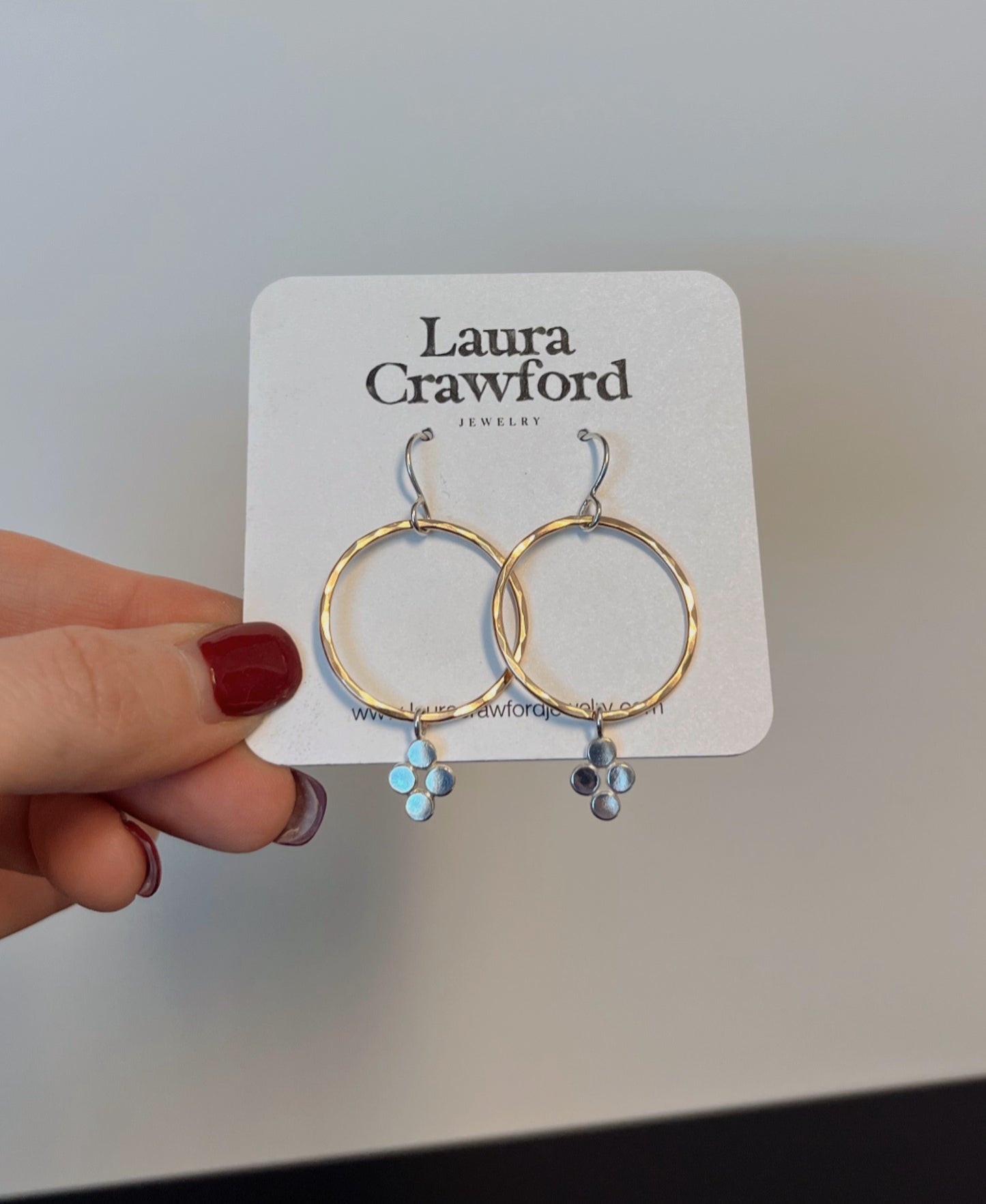 LC Signature & Gold Hammered Hoops