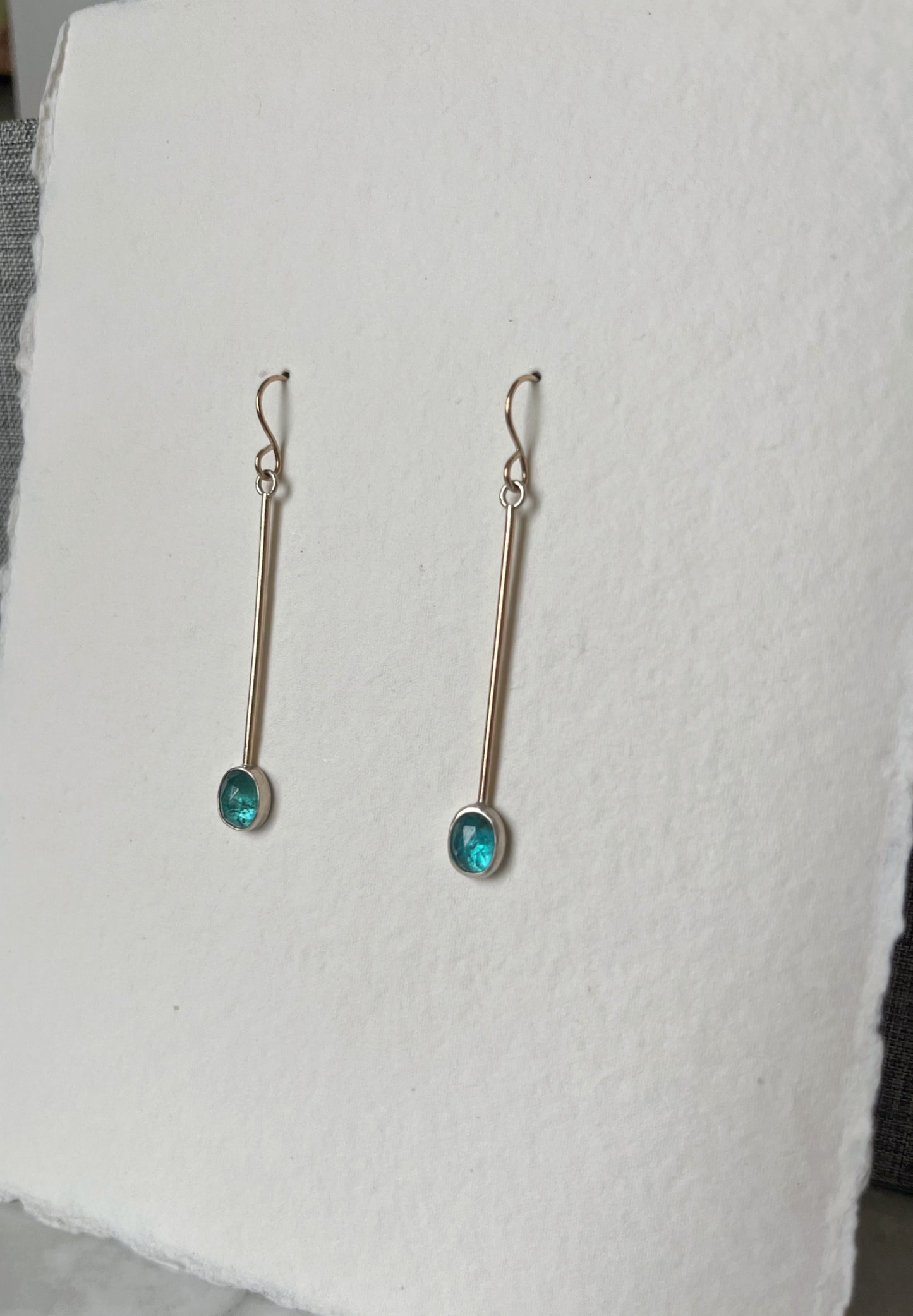 Apatite Gold Stick Earrings