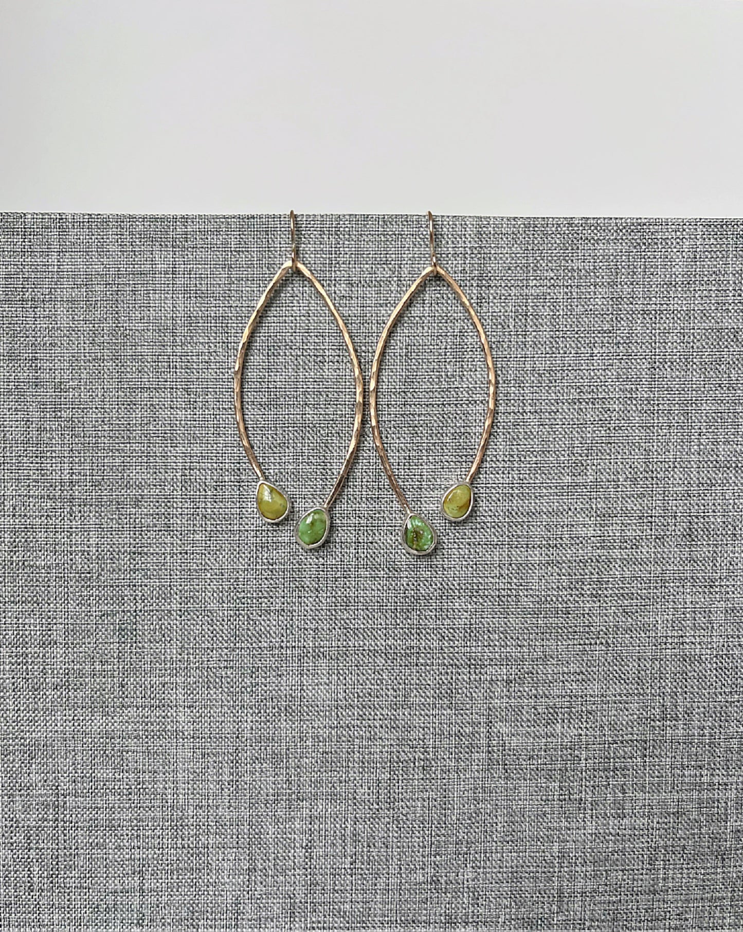 Open Leaf Sonoran Lime & Gold Earrings