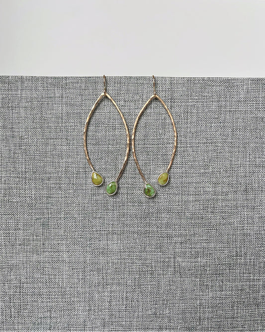 Open Leaf Sonoran Lime & Gold Earrings