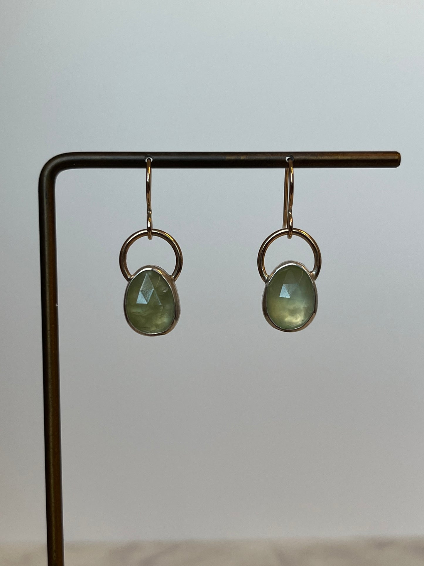 Gold & Prehnite Earrings