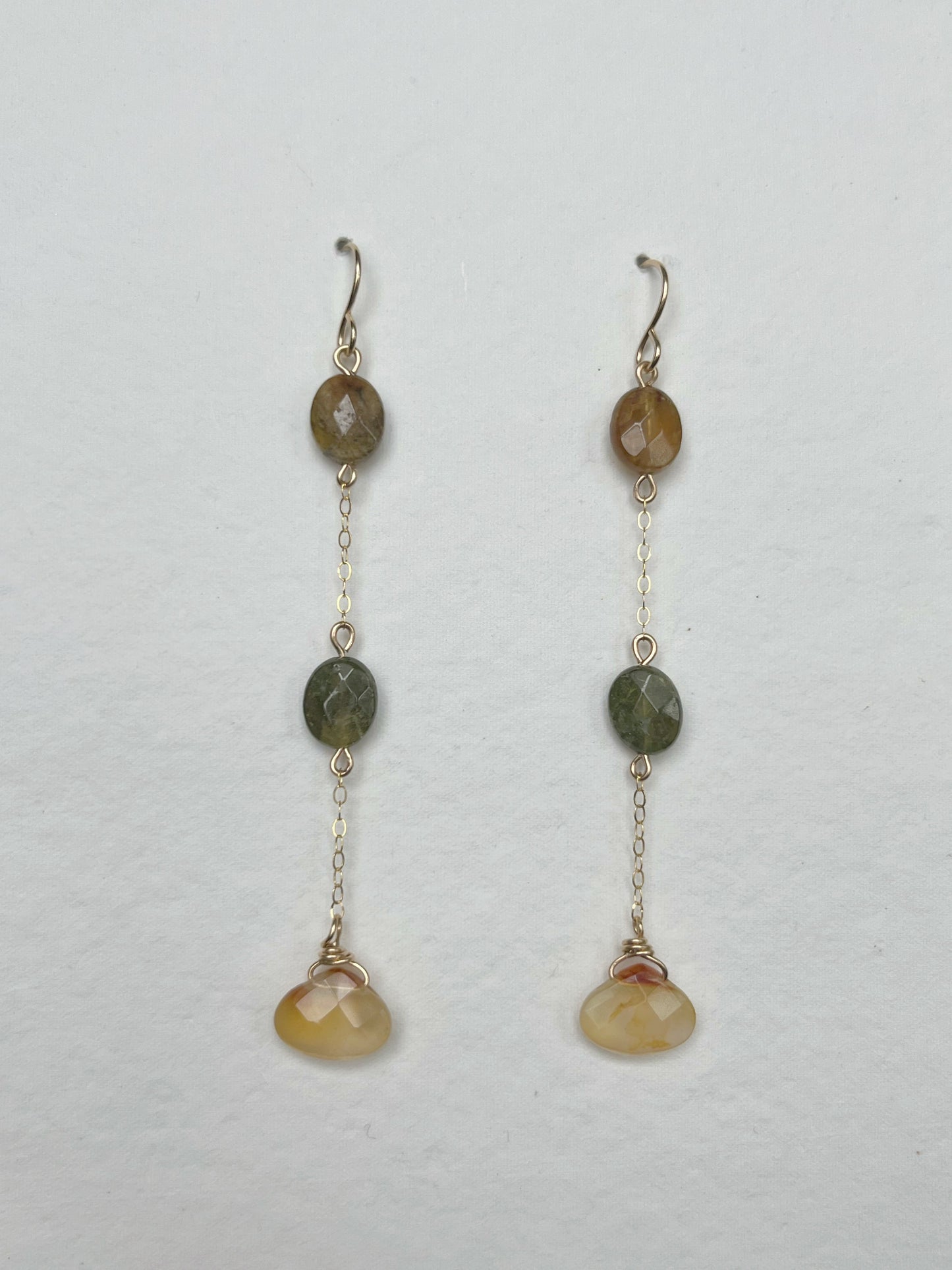 Green Garnet Droplet Earrings