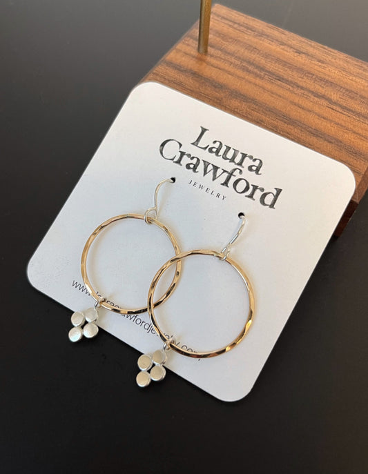 LC Signature & Gold Hammered Hoops