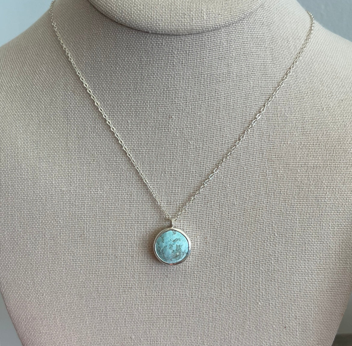 Faint Blue Sand Hill Turquoise Pendant Necklace