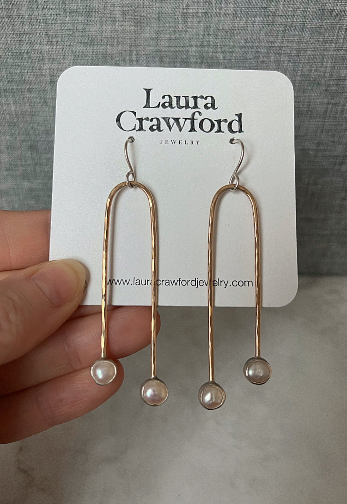 Gold Waterfall Earrings with Freshwater Pearls