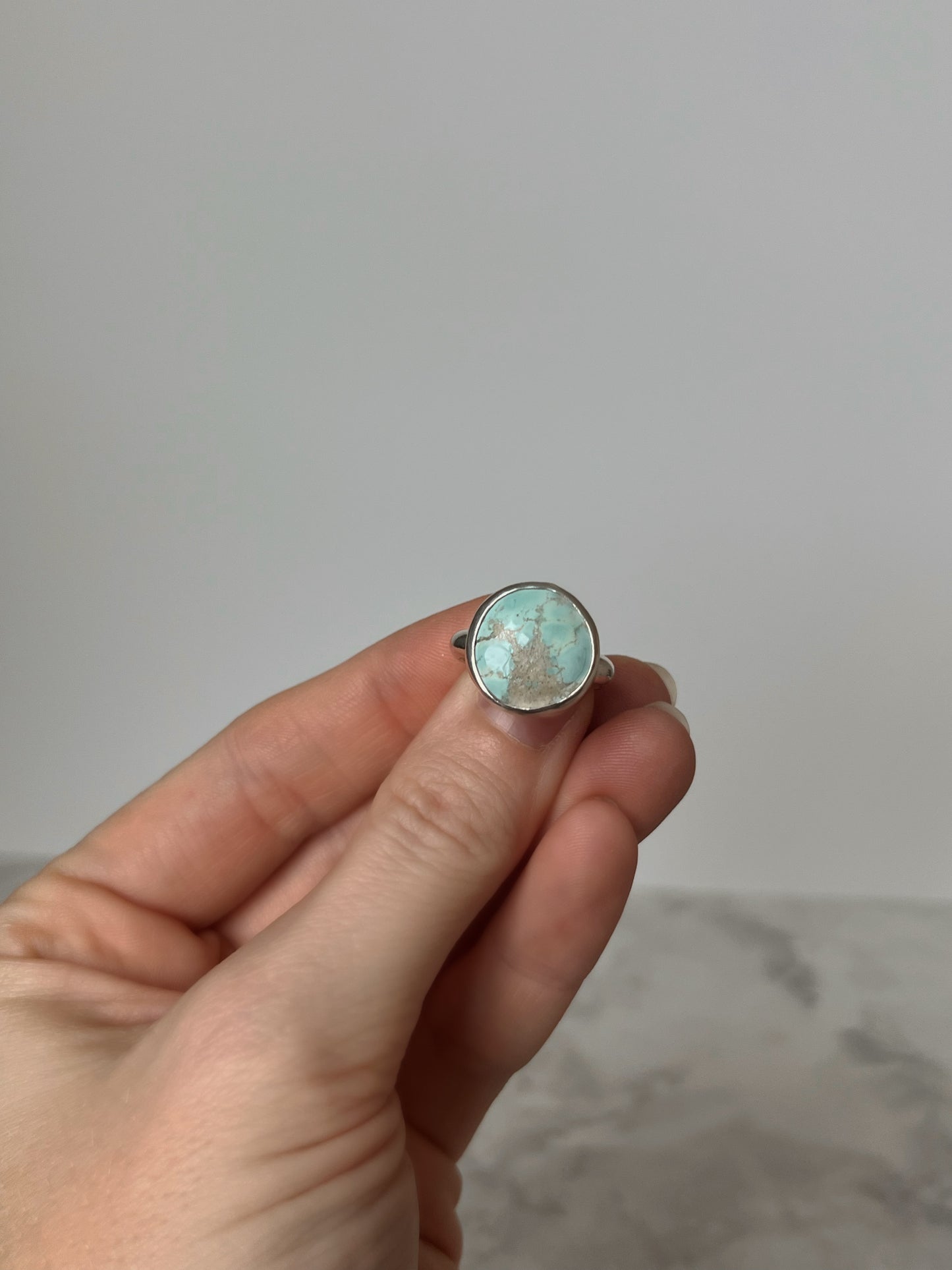 Faint Blue Sand Hill Turquoise Ring