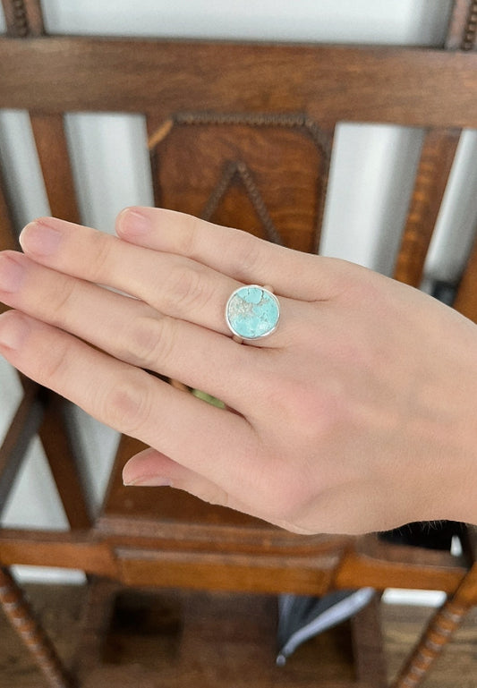 Faint Blue Sand Hill Turquoise Ring