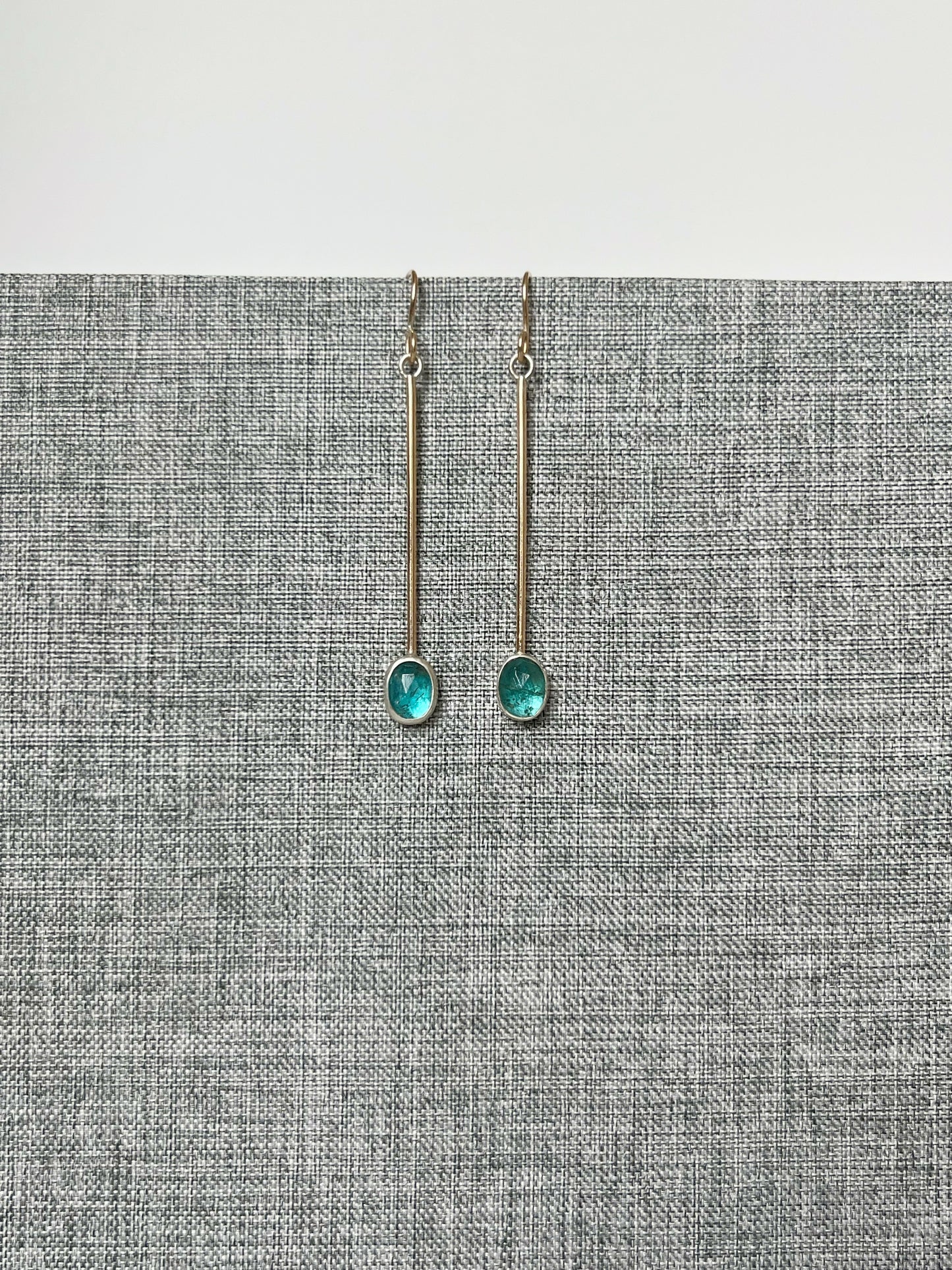 Apatite Gold Stick Earrings