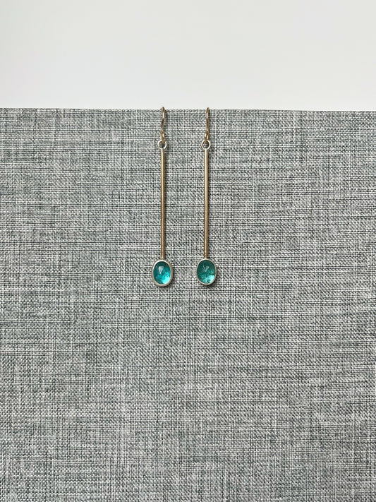 Apatite Gold Stick Earrings