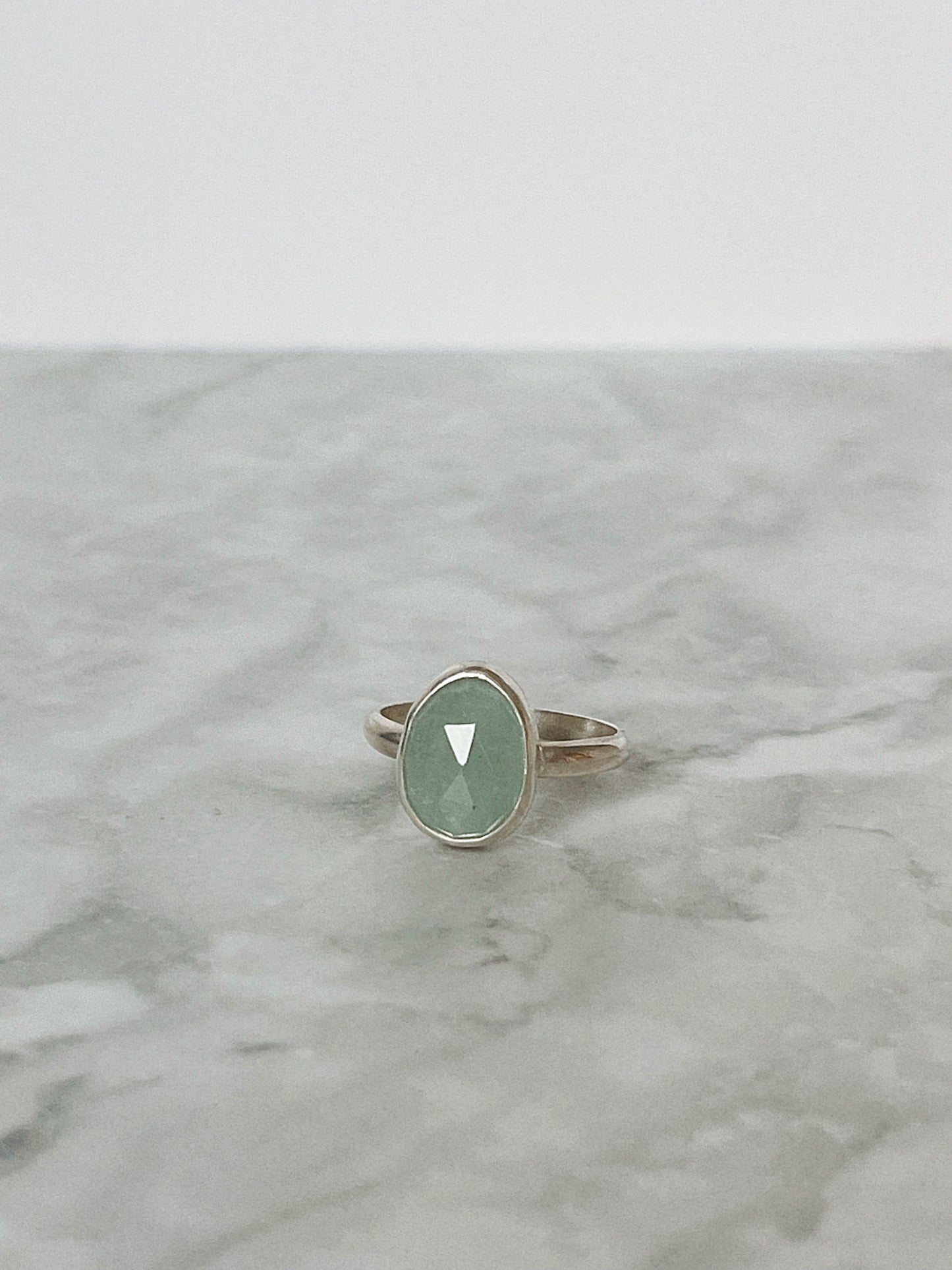 Faceted Aquamarine Ring