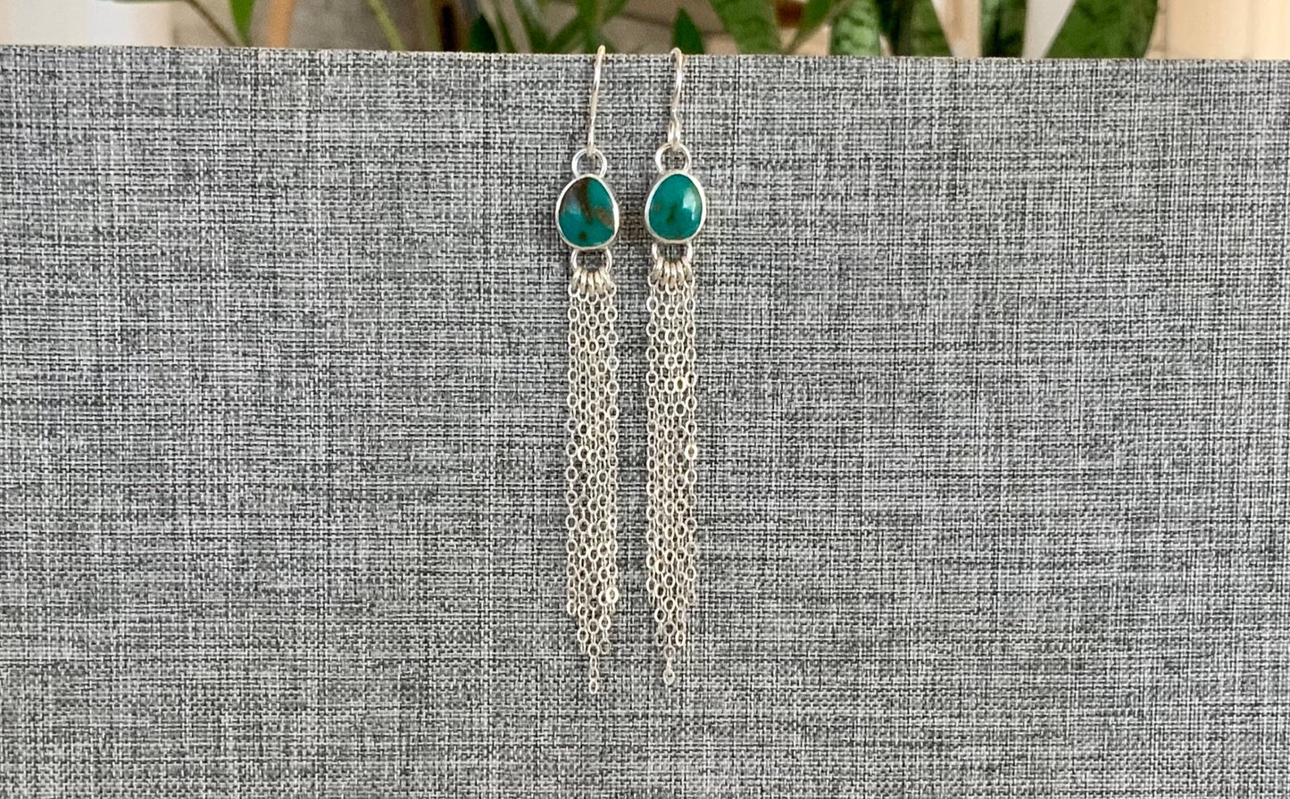 Kingman Turquoise Fringe Earrings