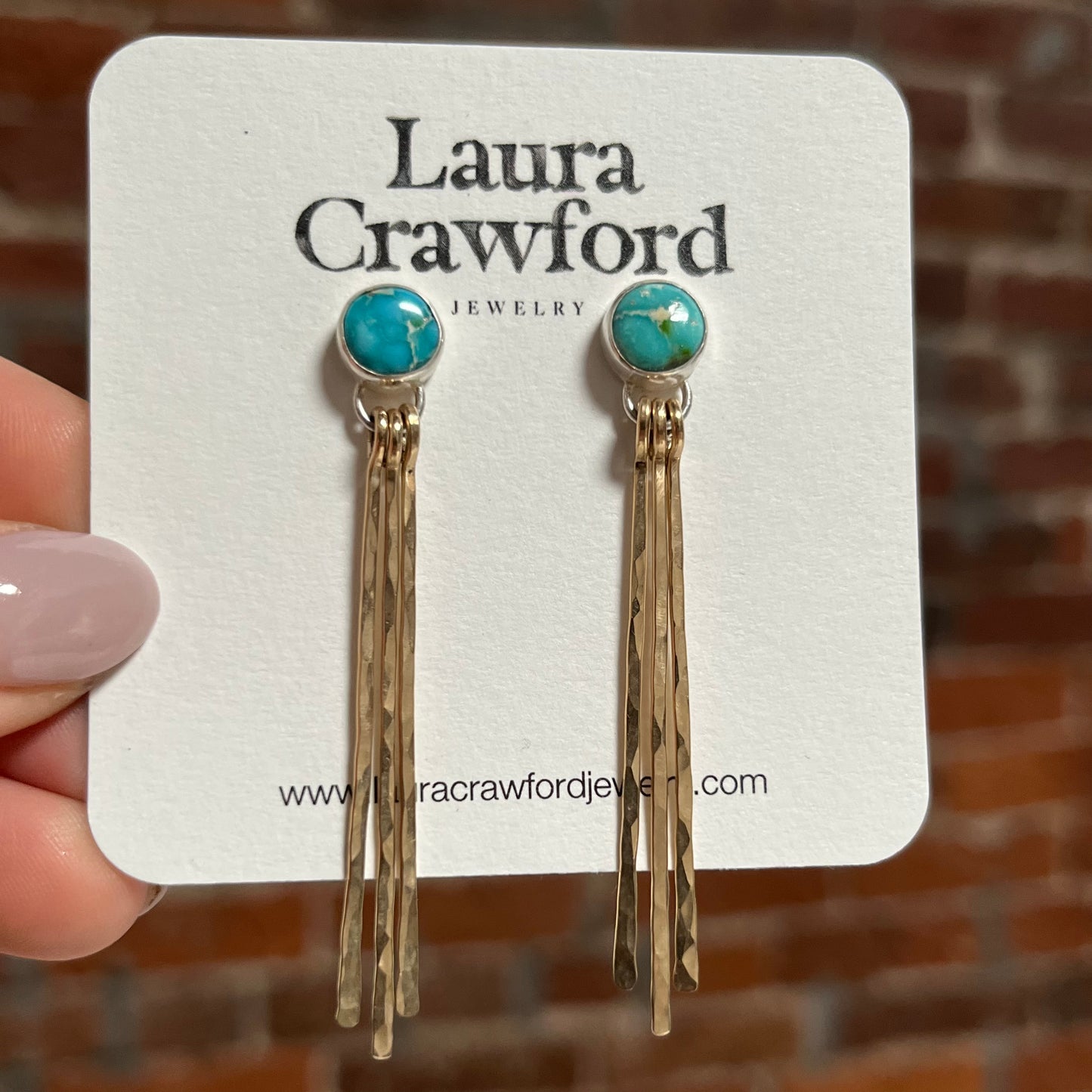 Sonoran Turquoise & Gold Fringe Studs