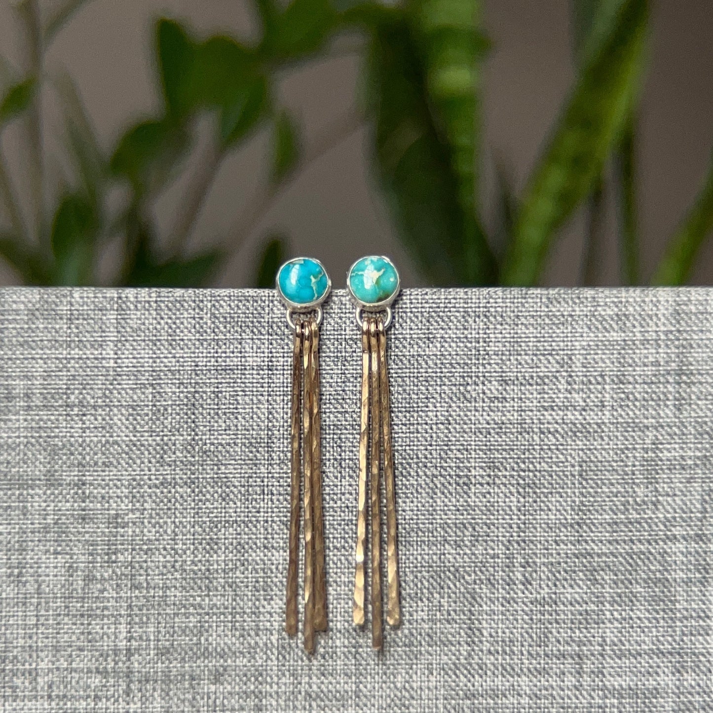 Sonoran Turquoise & Gold Fringe Studs