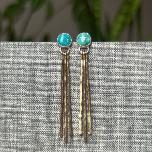 Sonoran Turquoise & Gold Fringe Studs